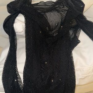 Oh Polly Black Mesh Mini Dress